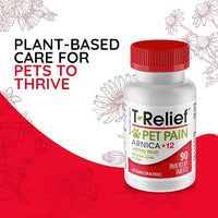 T-Relief Pet Pain Relief Arnica +12 Powerful Natural Medicines Help Ease Muscle Joint & Hip Pain Soreness Stiffness & Injuries Max Fast-Acting Soother for Dogs & Cats - 90 Tablets (2 Pack)