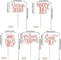 Rose gold glitter vintage 1946 cupcake toppers for an 80th birthday - view 17