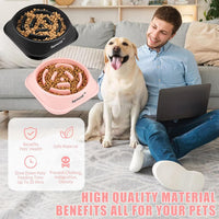 2 Pack Slow Feeder Dog Bowls for Medium Dogs & Cats – Essentials for Dogs - Large / Black and Pink - image 4