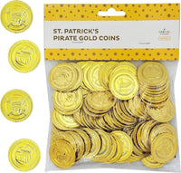 The Dreidel Company plastic gold coins, 50 pack of pirate doubloons for party favors - view 6