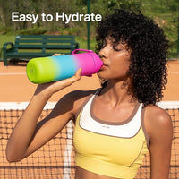 Insulated Water Bottle with Straw Stainless Steel Water Bottle, Leak-Proof, BPA-Free, Double Wall Vacuum Keeps Cold for 24 Hours for Sports, Travel, School (26 oz, Lime Sorbet)
