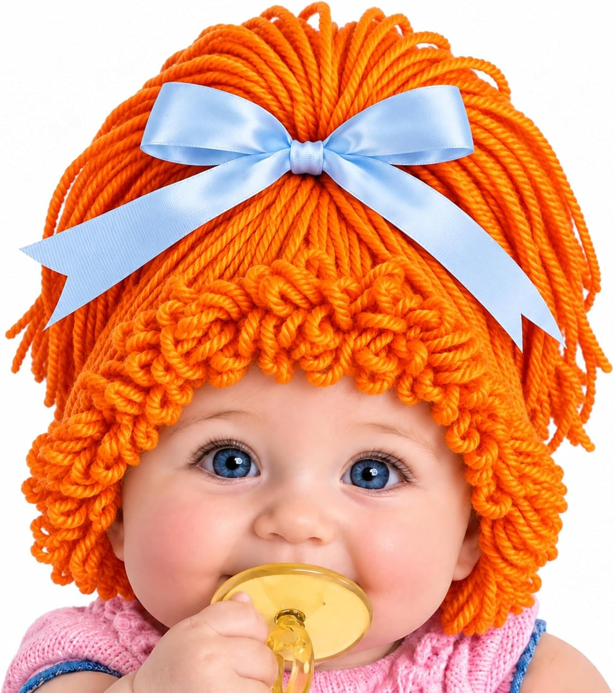 Halloween Cabbage Costume Yarn Wig - Orange 2 / High Ponytail
