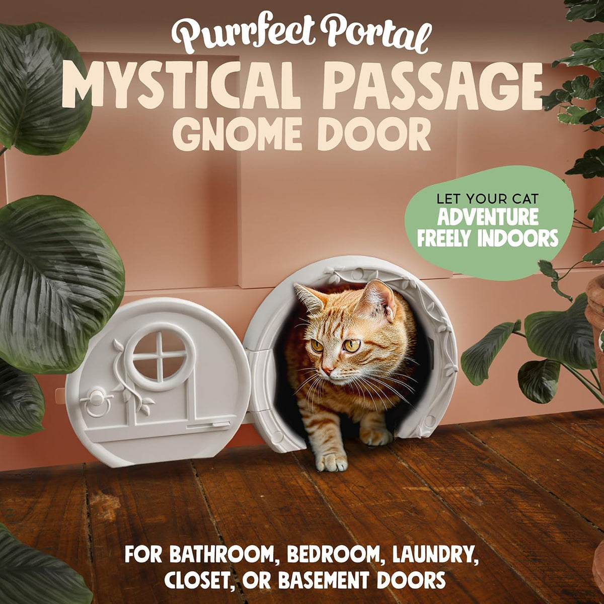 Gnome Door Cat Door for Interior Doors - White - image 2