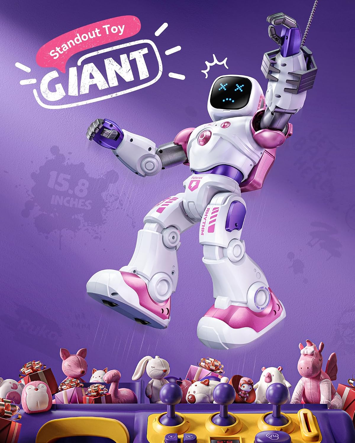 Ruko 1088 Smart Robot Toy for Kids - Pink - image 3