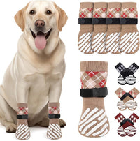 LOOBANI Dog Socks to Prevent Licking Paws - Dog Socks for Hardwood Floors Anti Slip for Traction Control - Dog Grippy Socks for Senior Dog Small Medium Large Dogs on Tile Floors, Caramel L