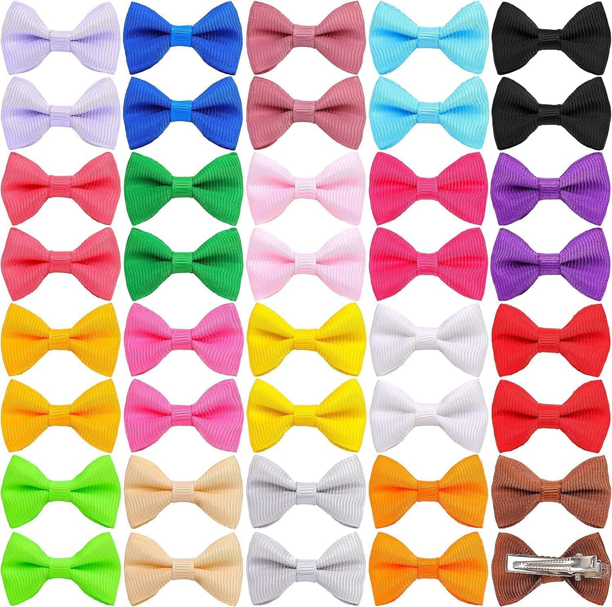 YAKA 60PCS Cute Puppy Dog Small Bowknot Hair Bows with Metal Clips - 40Pcs Dog Bows with Clips - image 4