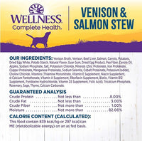 Wellness Complete Health Thick & Chunky Natural Canned Wet Dog Food, Venison & Salmon Stew, 12.5-Ounce Can (Pack of 12)