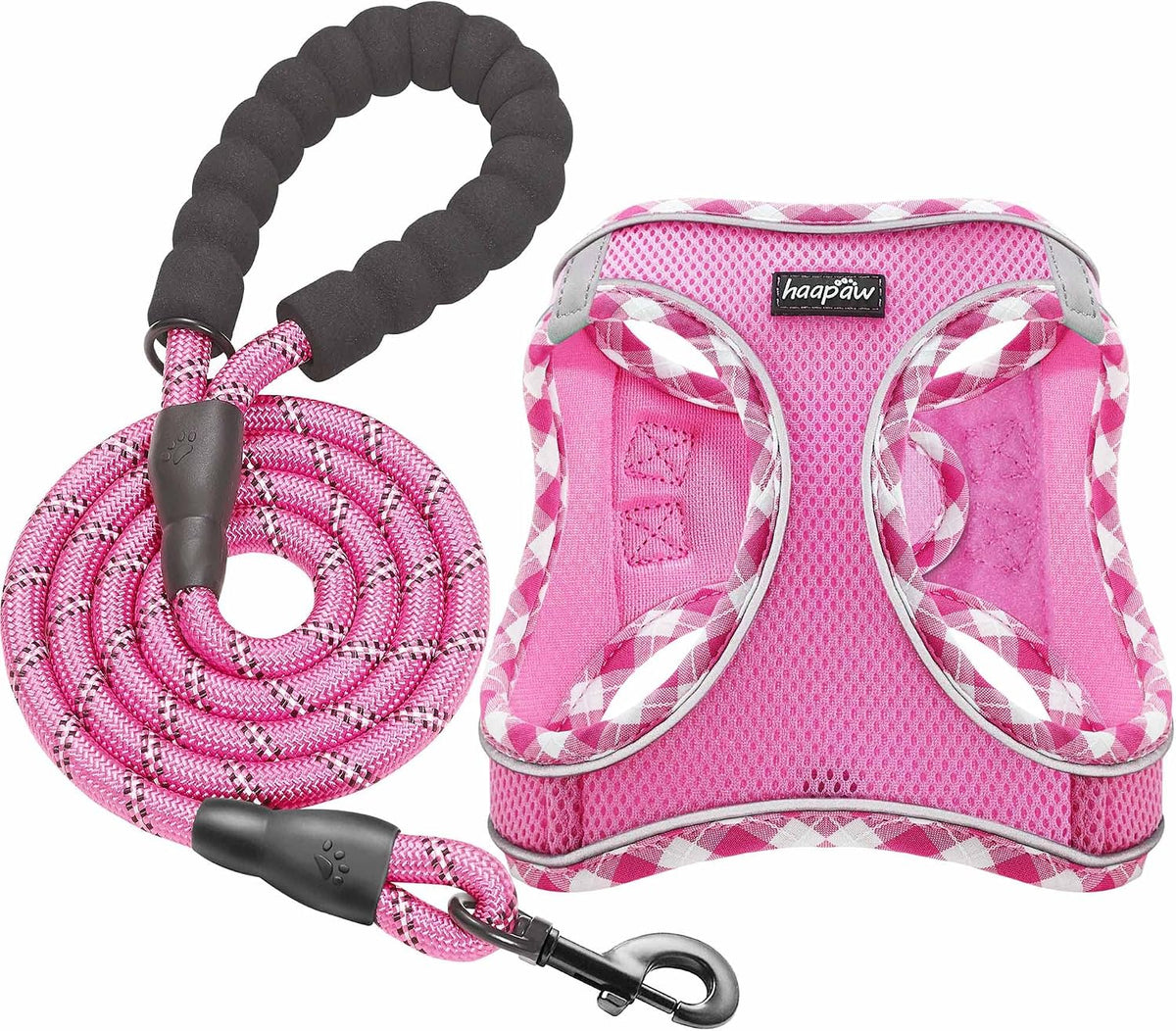 haapaw Dog Harness with Leash Set - L / Pink