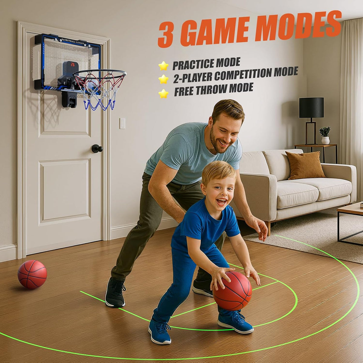 Indoor Basketball Hoop with Auto Scoring - Basketball Hoop with Projected Court - image 3