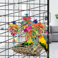 KATUMO Bird Toys, Grass Swing Hammock Climbing Toy for Parrot Parakeet – Essentials for Birds - 6.4 x 6.4 x 0.78 inch - image 4