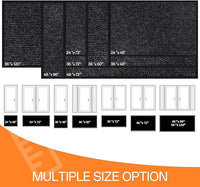 Indoor Outdoor Door Mat, 4' x 2' Doormat for Entryway, Rubber Backing Non Slip Front Door Mat Outside Entrance, Super Absorbent Commercial Floor Mat for Home Office, Black