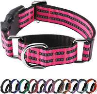 Martingale Collar for Dogs, Reflective Escape Proof, M - Hot Pink / Medium