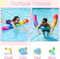 PARENTSWELL inflatable pool noodles 2-pack with flamingo and leaf covers - view 12