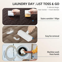 gogobunny 100% Double Sided Waterproof Dog Blanket Soft Pet Bed Cover - 82x102 Inch (Pack of 1) / Dark Coffee/Light Coffee - image 3