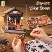 Owl Bookstore Book Nook Kit, 3D Wooden Puzzles with LED - Kagawa Udon House - image 2