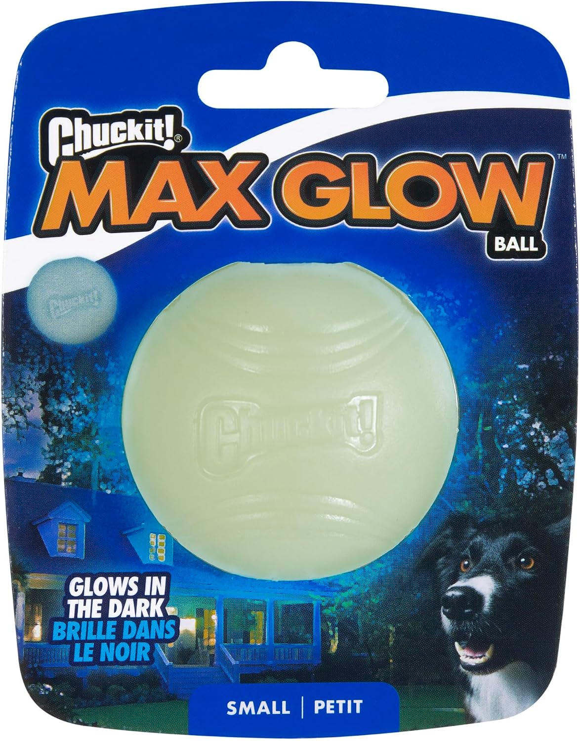 Chuckit! Max Glowin the Dark Bouncy Ball for Dogs, Large 3in - Small / Pack of 1
