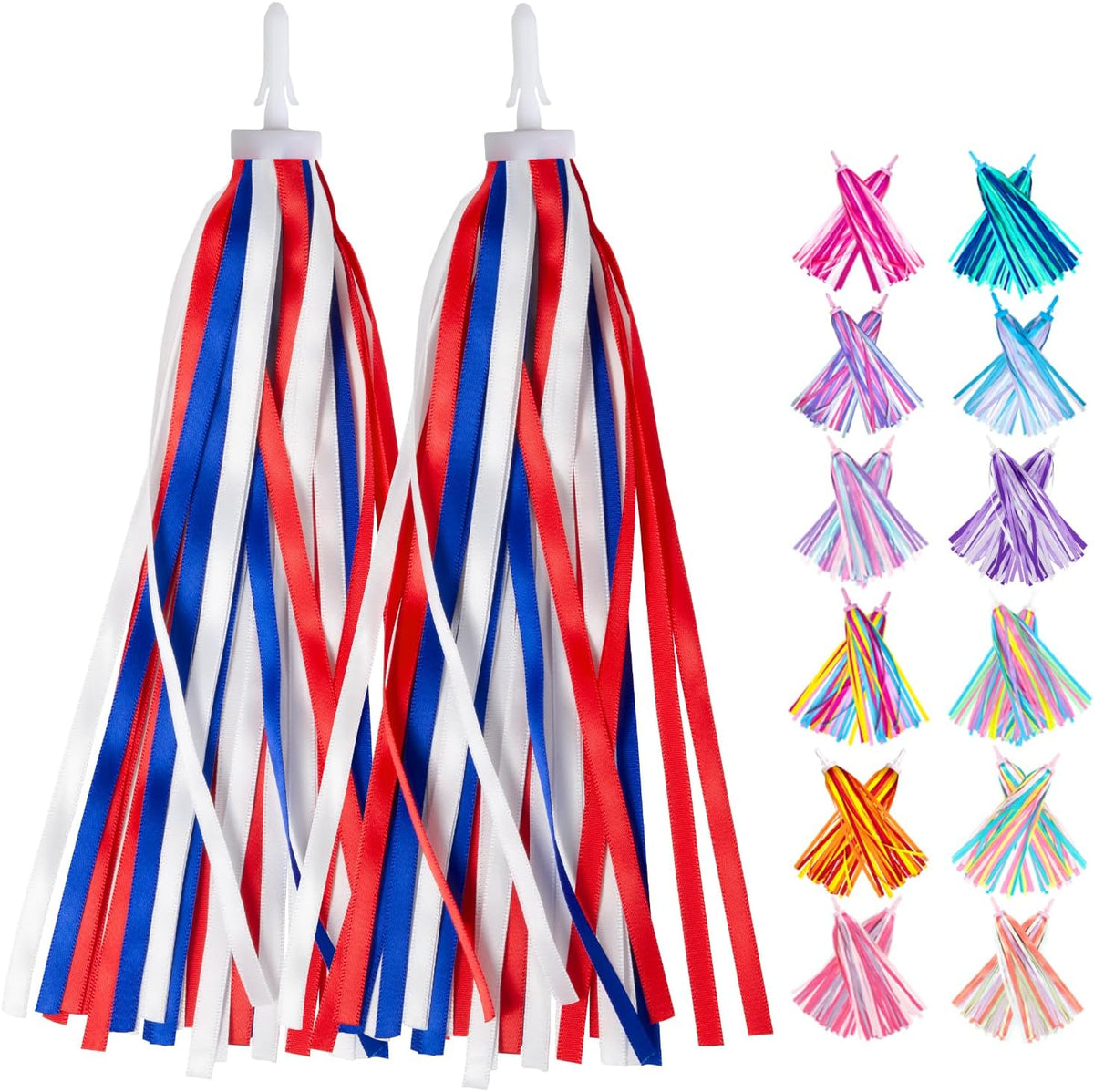 Bike Streamers Bike Tassels for Kids 1 Pair - Red White and Blue