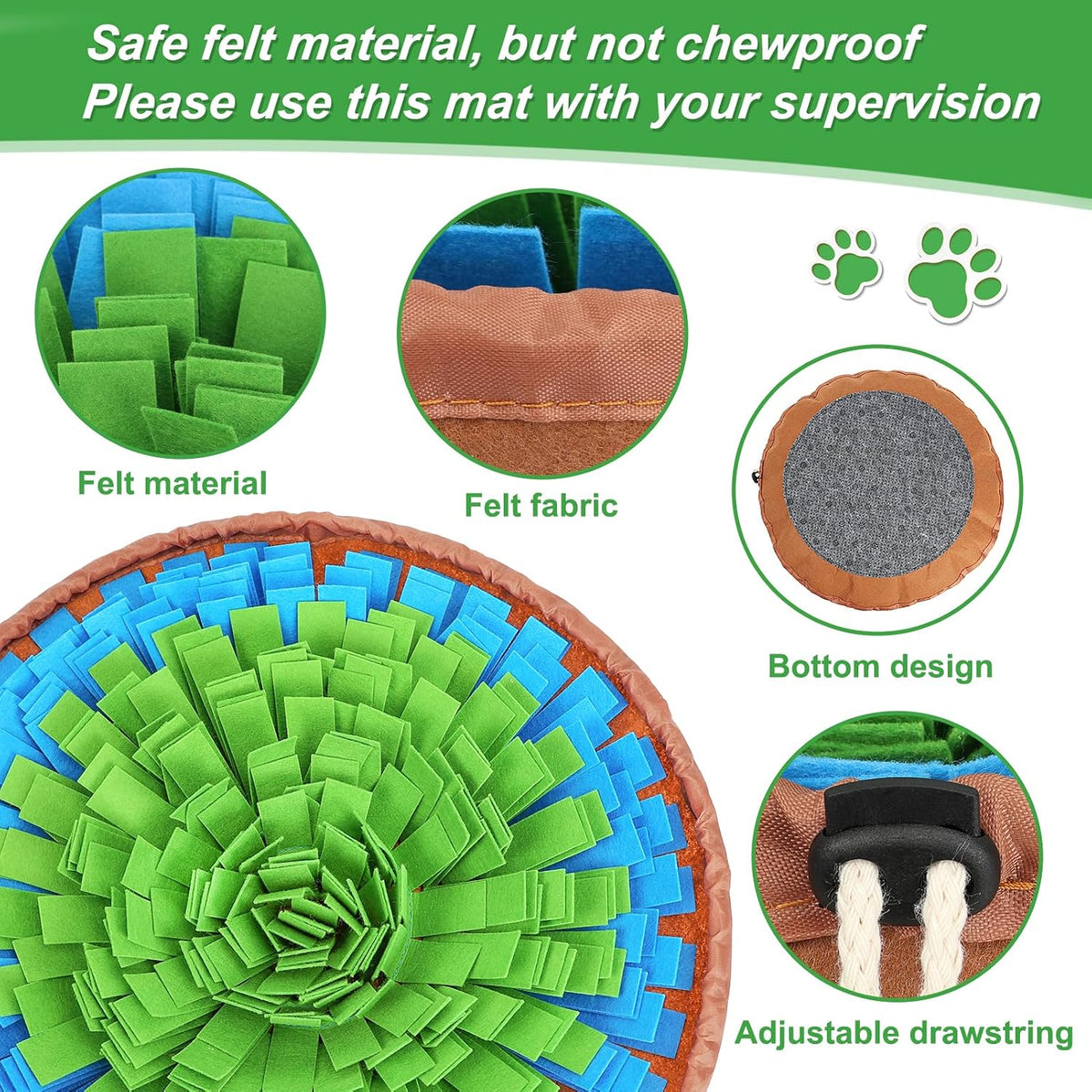 Vivifying Snuffle Mat for Dogs - Green&Blue - image 4