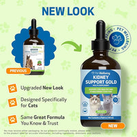Pet Wellbeing Kidney Support Gold for Cats - Supports Healthy Kidney Function, Fluid Balance, Energy Levels, Rehmannia, Dong Quai - Veterinarian-Formulated Herbal Supplement 4 oz (118 ml)