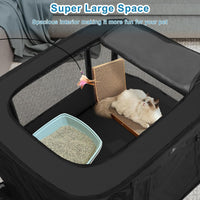 X-ZONE PET Dog Playpen, Puppy Cat Play Pen Portable Foldable Indoor/Outdoor Tent Crate Cage - Black / Medium - image 2