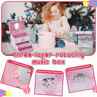 TAOPU ballerina musical jewelry box for girls with spinning dancer and two drawers - view 6