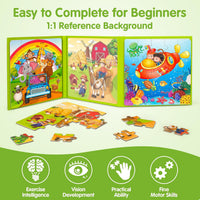 SYNARRY Unicorn Mermaid Princess Magnetic Puzzles for Child 3-5 - Animal - image 4