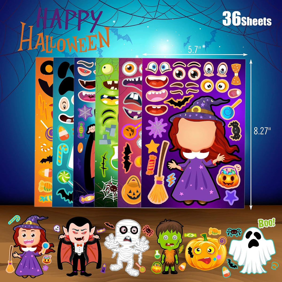 80 Packs Pumpkin Decorating Kit - Halloween Stickers - image 3
