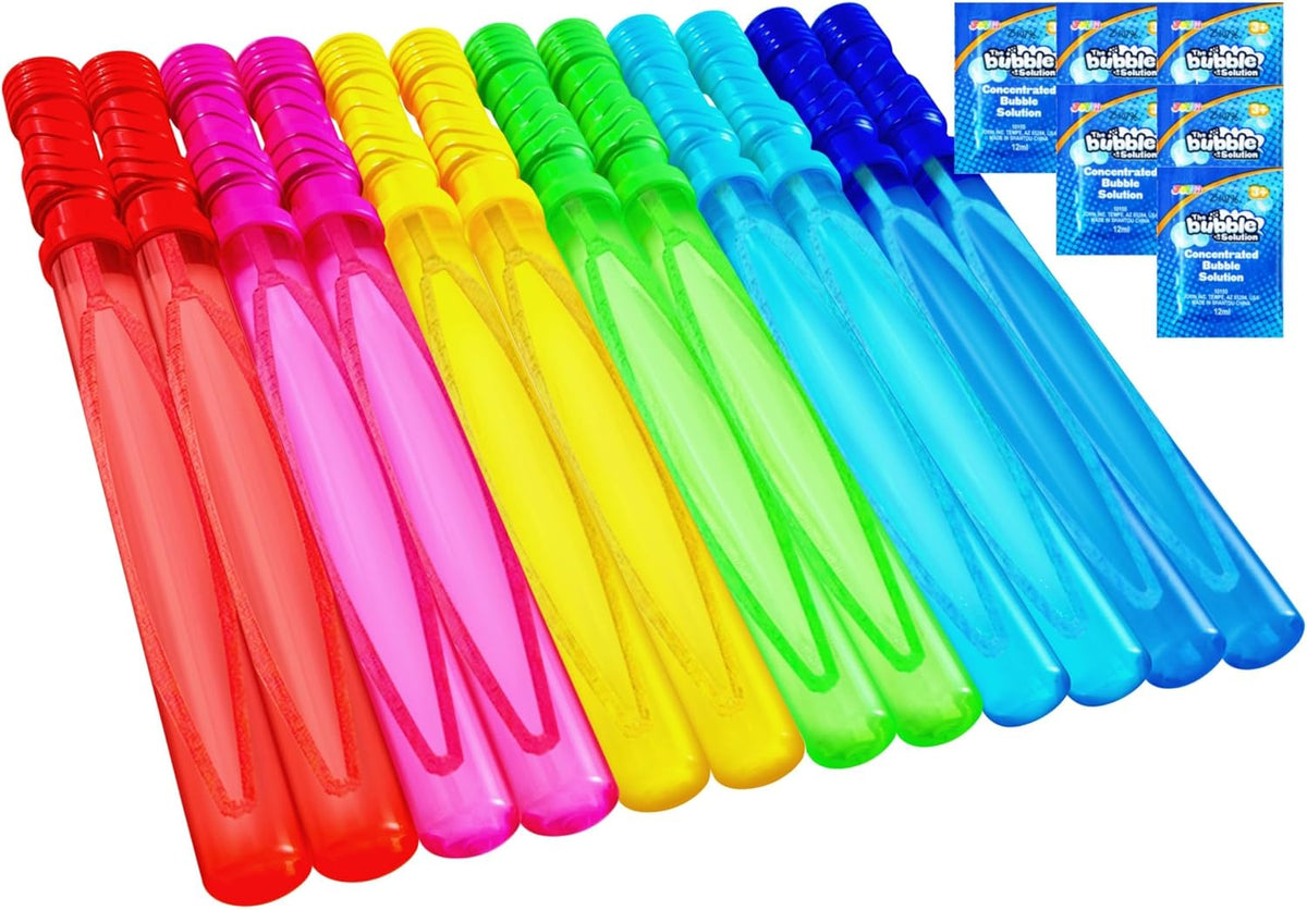 JOYIN 14.6’’ Big Bubble Wands for Kids, Outdoors Toy Activity - Bubble Wand 12 PCS