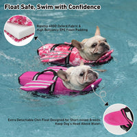 Dog Life Jacket, Cute Wings Adjustable Dog Life Vest with Chin Float and Handle for Swimming - Pink / M (Chest Girth 16.1"-24.8") - image 2