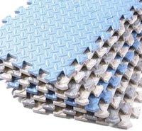 16 Tiles Foam Play Mat, Soft & Safe EVA Foam Mats for Floor - White/Gray/Gray Blue - image 4