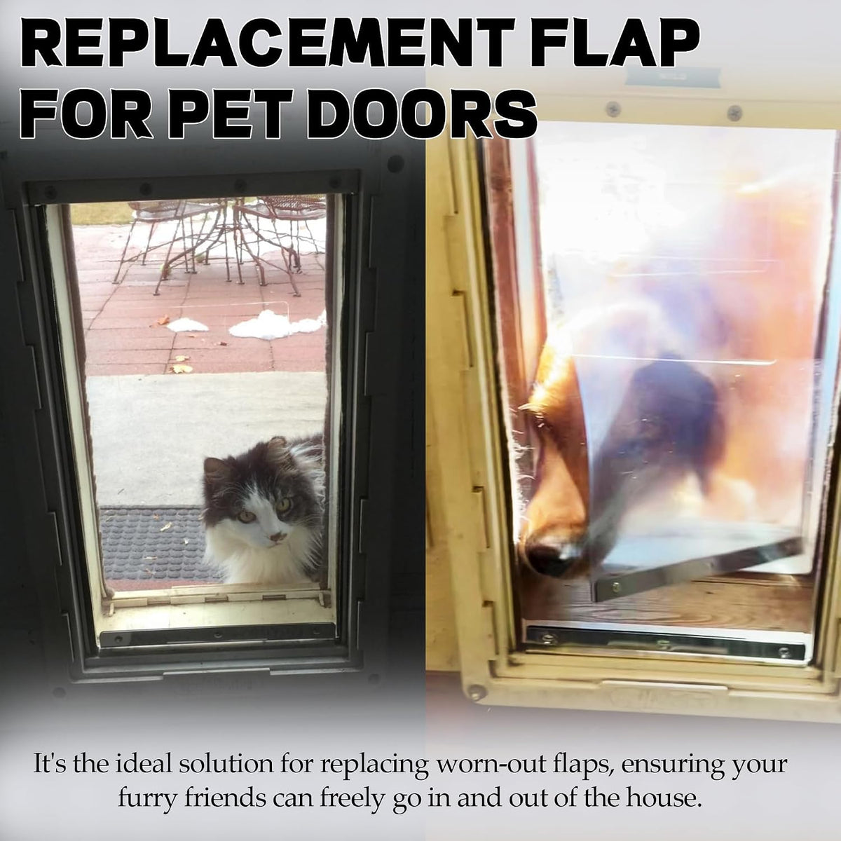 TonGass 10" x 18" Pet Door Flap Large Transparent Dog Door Flap - 2 / Large - image 2