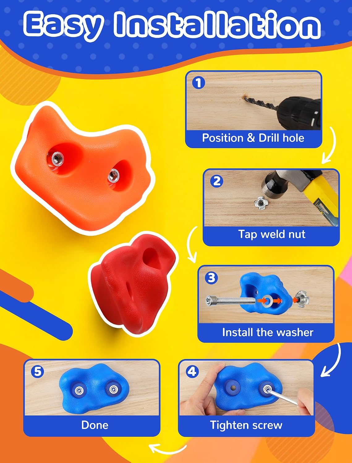 Trymaker Rock Climbing Holds - Small Size-15pcs - image 3