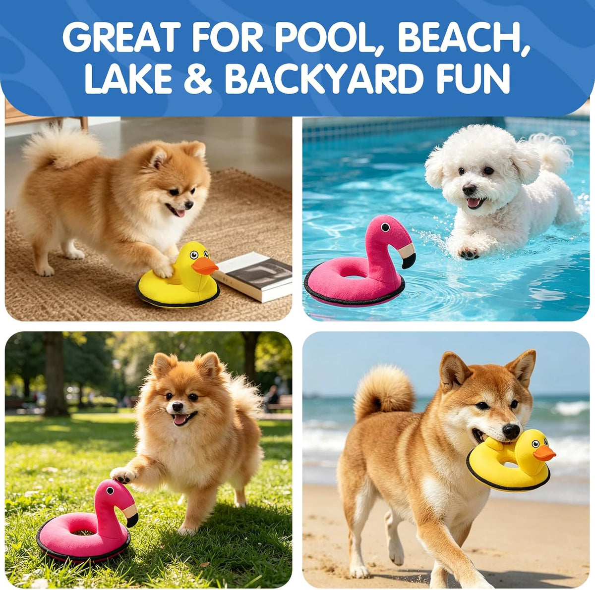 Floating Duck Dog Toy, Squeaky Water Pool Toy for Small Medium Dogs – Essentials for Dogs - Duck - image 3