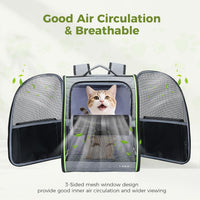 Lekereise Dog Carrier Backpack for Small Medium Dogs Cats up to 18 lbs - Gray / M-Mesh Window - image 3