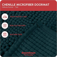 My Doggy Place Microfiber Dog Mat for Muddy Paws, 8' x 2' Teal - Non-Slip, Absorbent and Quick-Drying Dog Paw Cleaning Mat, Washer and Dryer Safe - Hallway Runner