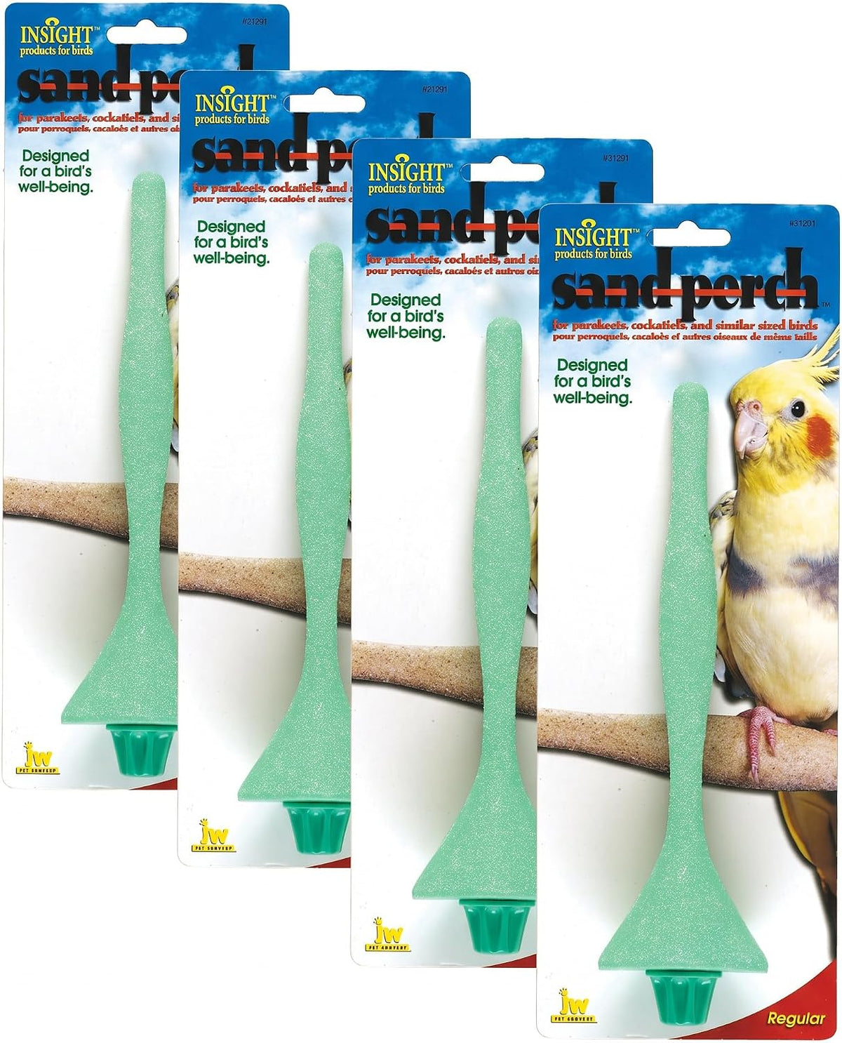JW Pet Insight Sand Perch, Assorted Colors - REGULAR (Pack of 4)