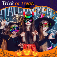 Natonhi 32 rainbow Halloween scratch art masks with wooden styluses and strings - view 22