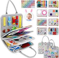 JHkim Busy Board Montessori Toys for Boys Girls Gifts - Gray