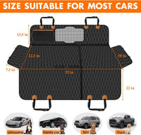 Waterproof Dog Car Seat Cover for Back Seat, Pet Hammock, L - Black,Orange / Small,Sanitary Pad Mesh - image 2