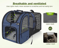 Pecute Pet Carrier Backpack, Dog Carrier Backpack, Expandable with Breathable Mesh for Small Dogs Cats Puppies, Pet Backpack Bag for Hiking Travel Camping Outdoor Hold Pets Up to 17 Lbs