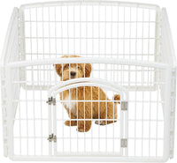IRIS USA 4-Panel Dog Playpen, Pet Enclosure, Dark Gray – Essentials for Dogs - White / 4-Panel w/ Door