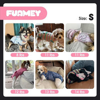 FUAMEY Dog Recovery Suit Male,Dogs Surgery Neuter Suits Puppy Spay Shirts for Female Protect Dog's Skin Anti Licking Abdominal Wounds Doggie Onesie Pet Bodysuit Alternative to Cone Green Stripes S