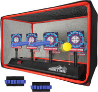MTISGREAT auto reset digital shooting target with net and two wrist bands for toy blasters - view 2