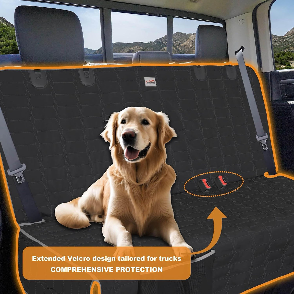 Dog Car Seat Cover for Back Seat - Truck-Brown / Truck Bench-61"W / 1 - image 3