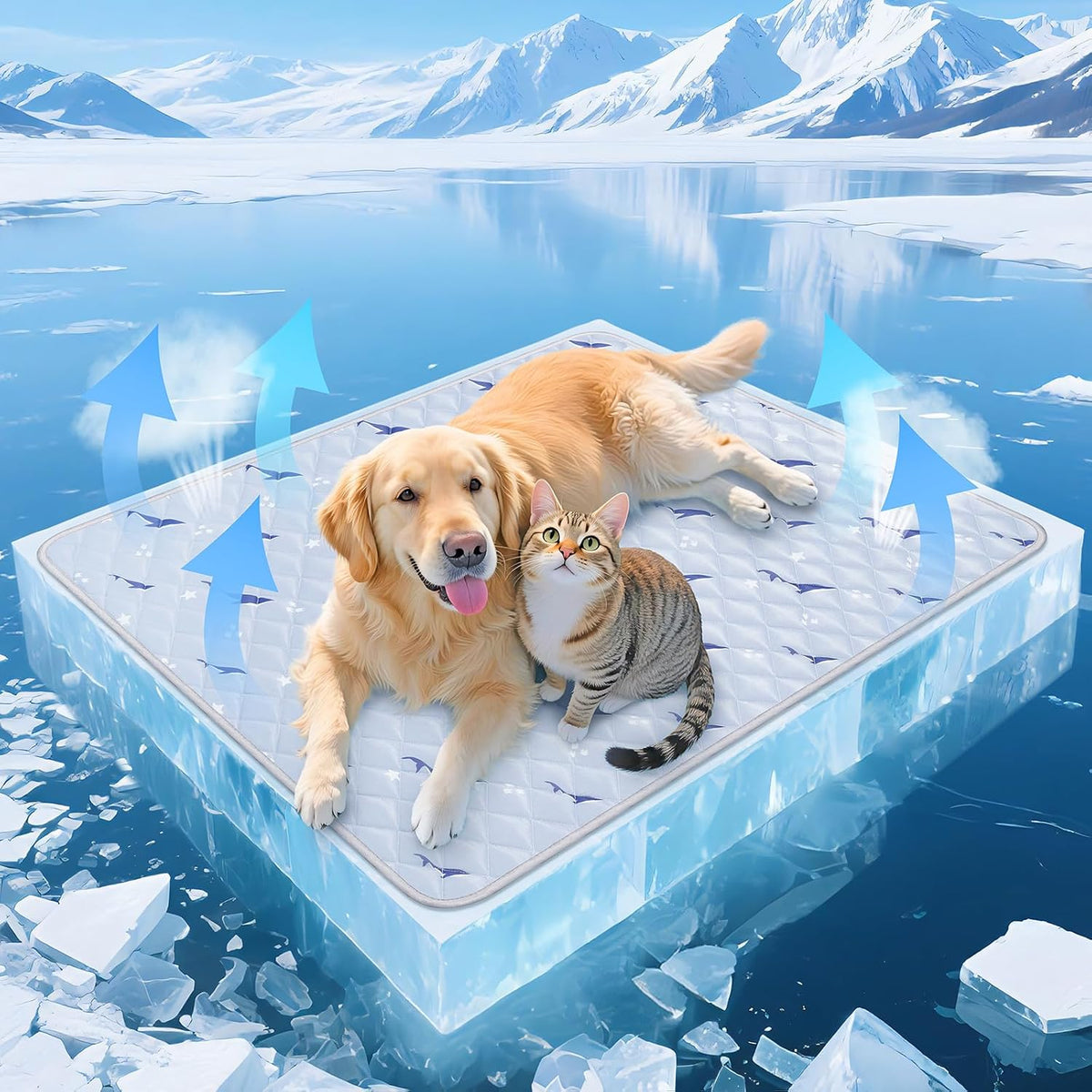 Cooling Mat for Dogs, Cooling Mat for Cats, Breathable Gel-Free - 39"x58"(L) / Gray