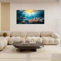 Quorin Ocean Large Wall Art Undersea Coral Reef Fish Pictures Sea Nautical Wall Decor Canvas Print Painting Artwork for Bathroom Living Room Bedroom 30"x60"