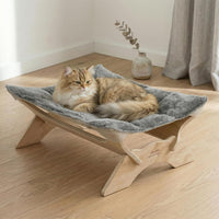 JSPYFITS Cat Cage Hammock with Ball - Cozy Grey