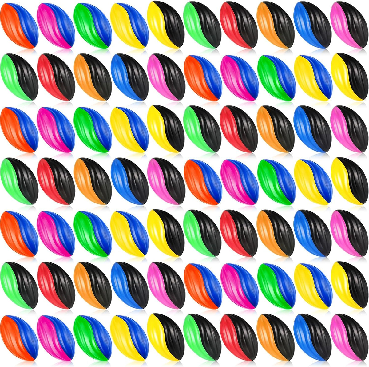 Jerify mini foam footballs for kids, 12 soft 5 inch spiral balls in 6 two-tone colors - view 5