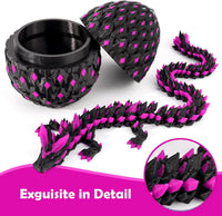 Waaaandefu 3D printed articulated dragon with matching egg in Void Amethyst - view 14