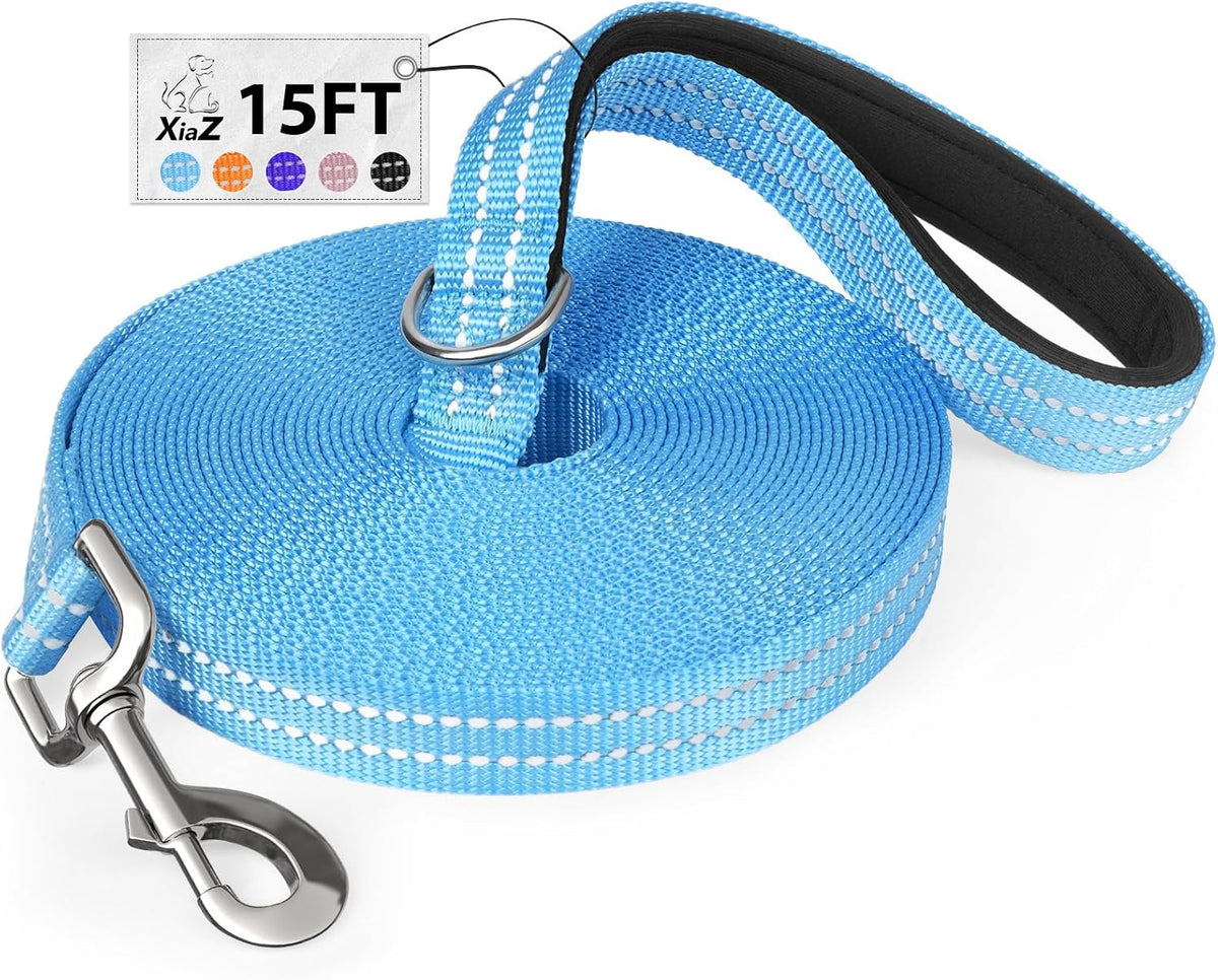 Long Dog Leash XiaZ Training Leashes 10/15/20/30/50/100ft Long Lead - A-Blue / 15 Feet